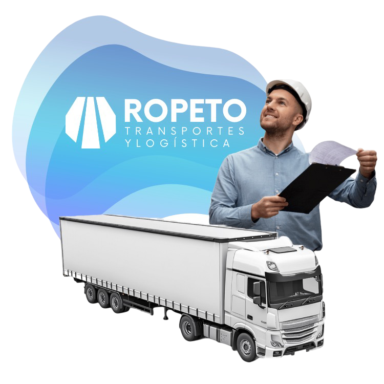 Ropeto transportes y logistica logo con camión